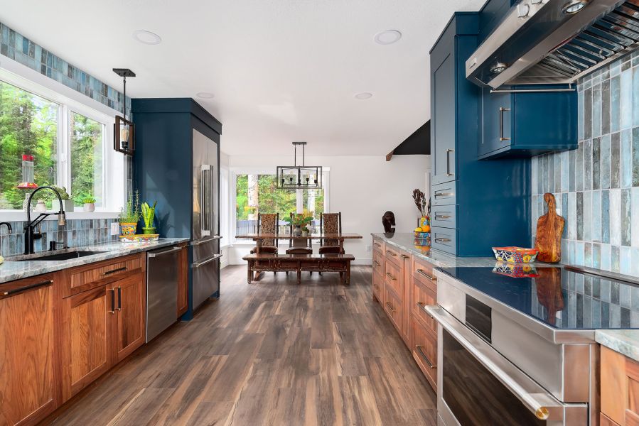 Mountain Modern Modern Mountain Home Remodel With Walnut Cabinets And Flooring